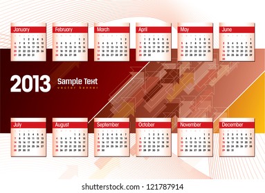 Calendar for 2013.