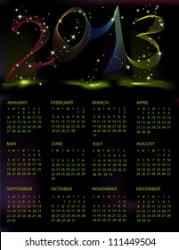 Calendar 2013 black and green mesh