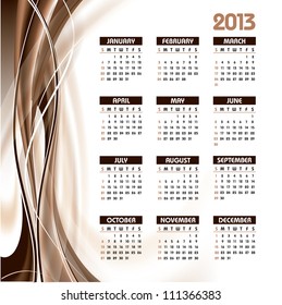 Calendar for 2013. Eps10.