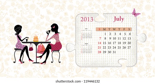 Calendar for 2013, jule
