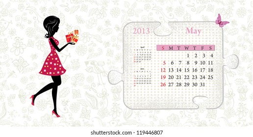 Calendar for 2013, may