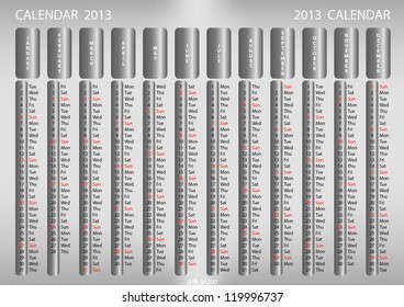 Calendar 2013 metal background
