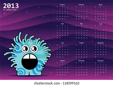 Calendar 2013 with monster