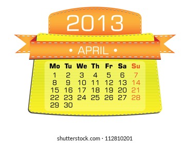 Calendar 2013 on the abstract banner