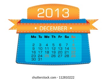 Calendar 2013 on the abstract banner