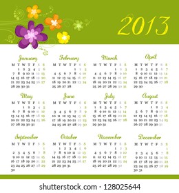 Calendar 2013 with spring design