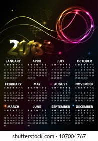 Calendar for 2013 vector