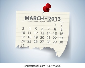 Calendar for 2013 vector