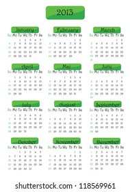 Calendar for 2013 year