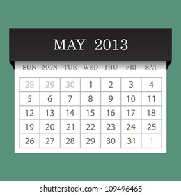Calendar 2013.May. vector illustration.