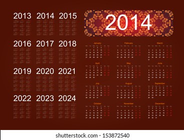 calendar 2014