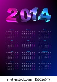 calendar 2014