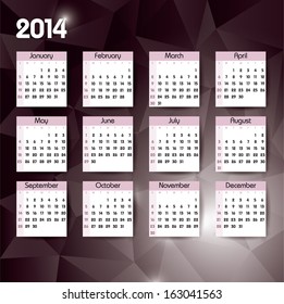 Calendar for 2014.