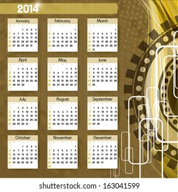 Calendar for 2014.