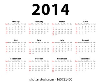 Calendar 2014