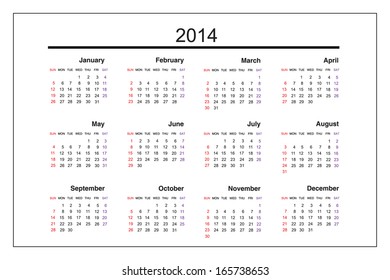 Calendar 2014