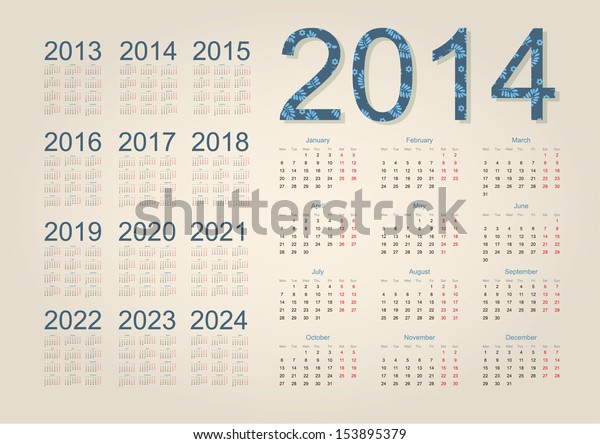 Calendar 14 Stock Vector Royalty Free