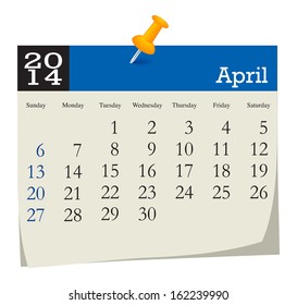 calendar 2014 april