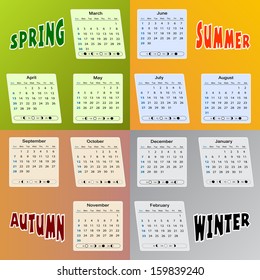 Calendar 2014 - broken down by season