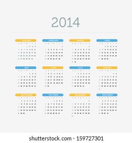 calendar 2014 - color