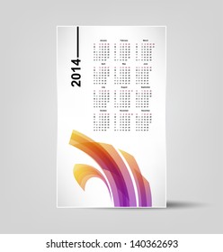 calendar for 2014, editable vector illustration