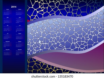 Calendar 2014 in german; abstract background