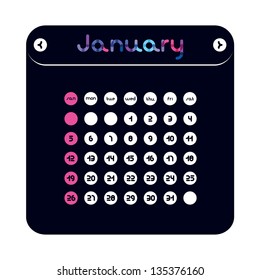 calendar for 2014 January