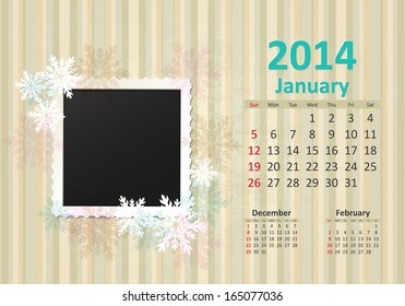 Calendar for 2014, january