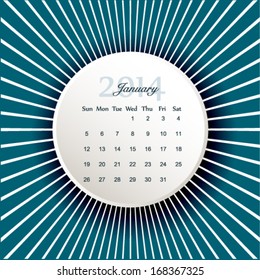 Calendar 2014 January. 