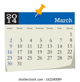 calendar 2014 march