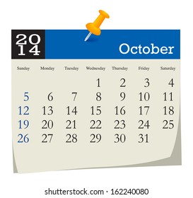 calendar 2014 october