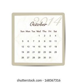 Calendar 2014 October