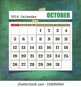 October l4 Calendar Images Stock Photos Vectors Shutterstock