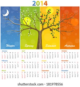 Calendar for 2014 seasons