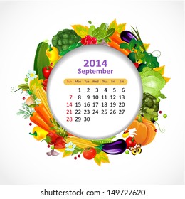 Calendar for 2014, september