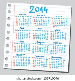 Kalender 2014 (Skizze) 