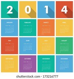 Calendar 2014 - square pattern - flat color