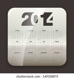 Calendar 2014, Vector illustration.