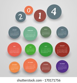 Kalender 2014 - Vektorgrafik-Design