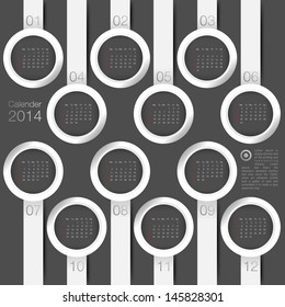 calendar 2014 year circle minimal