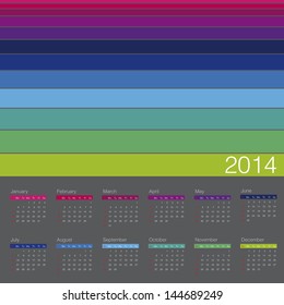 calendar 2014 year minimal theme