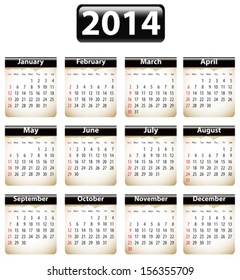 Calendar for 2014 year with torn papers. Vector illustration