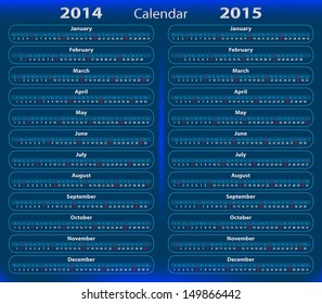 Calendar 2014-2015. 100 % vectors