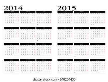 Calendar 2014-2015 in english