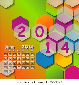 Calendar for 2014.June