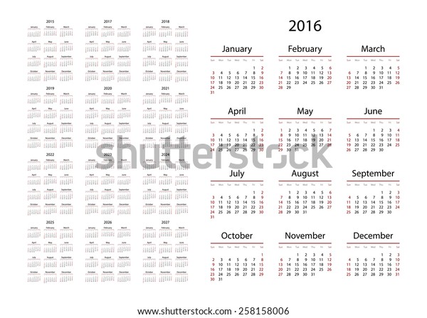 Calendar 15 16 17 18 19 Stock Vector Royalty Free