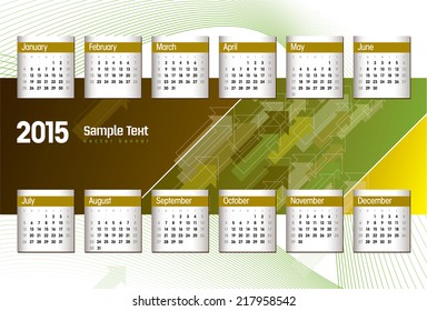Calendar for 2015.
