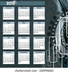 Calendar for 2015.