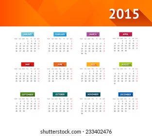 calendar 2015