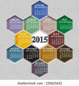 calendar 2015 background with vector illustration